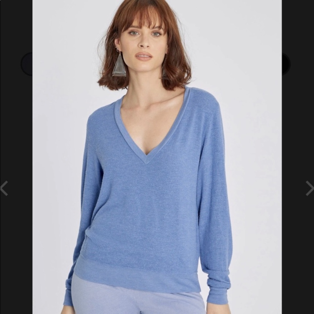 Wildfox v neck blue-gray baggy beach jumper S